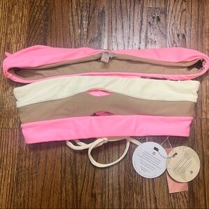 PQ Swim Colorblock Bandeau Bikini Set NWT M